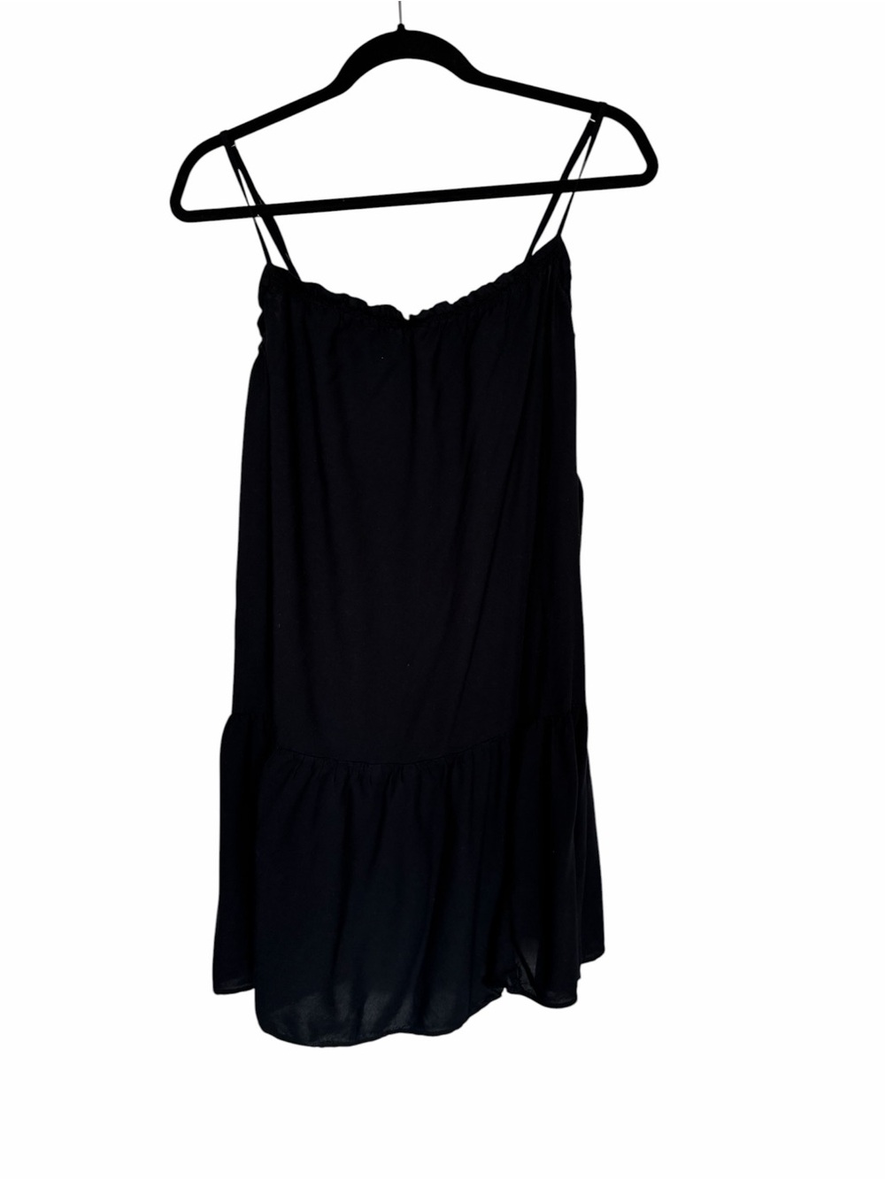 H&M Divided Black Strappy Ruffle Mini Dress Size Small